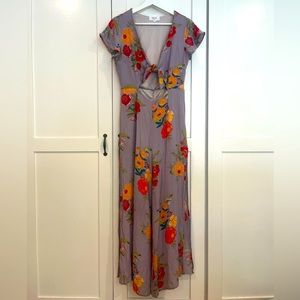 Peach Love California Wide Leg Floral Jumpsuit